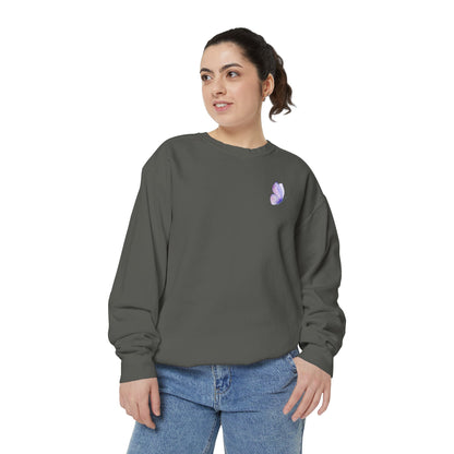 Butterfly "Be Yourself" Sweatshirt — Inspirational Garment-Dyed Crewneck