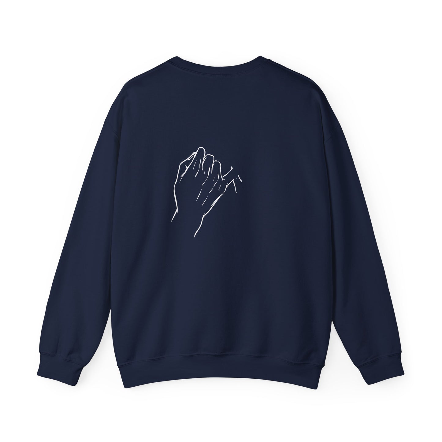 Crewneck Sweatshirt — Minimal 'Forever Without You' Infinity Design (Praying Hands Back)