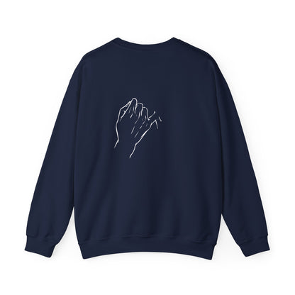 Crewneck Sweatshirt — Minimal 'Forever Without You' Infinity Design (Praying Hands Back)