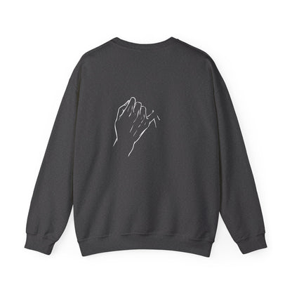 Crewneck Sweatshirt — Minimal 'Forever Without You' Infinity Design (Praying Hands Back)