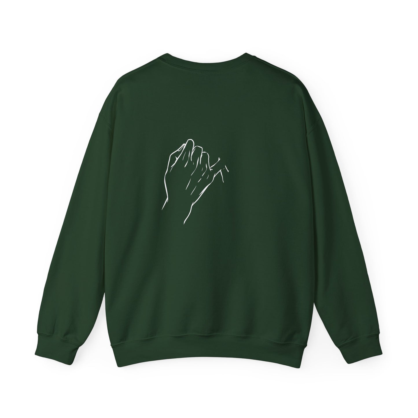 Crewneck Sweatshirt — Minimal 'Forever Without You' Infinity Design (Praying Hands Back)