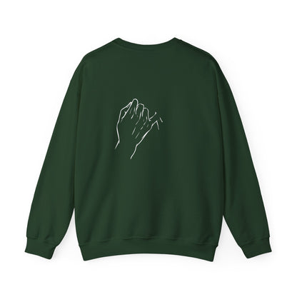 Crewneck Sweatshirt — Minimal 'Forever Without You' Infinity Design (Praying Hands Back)