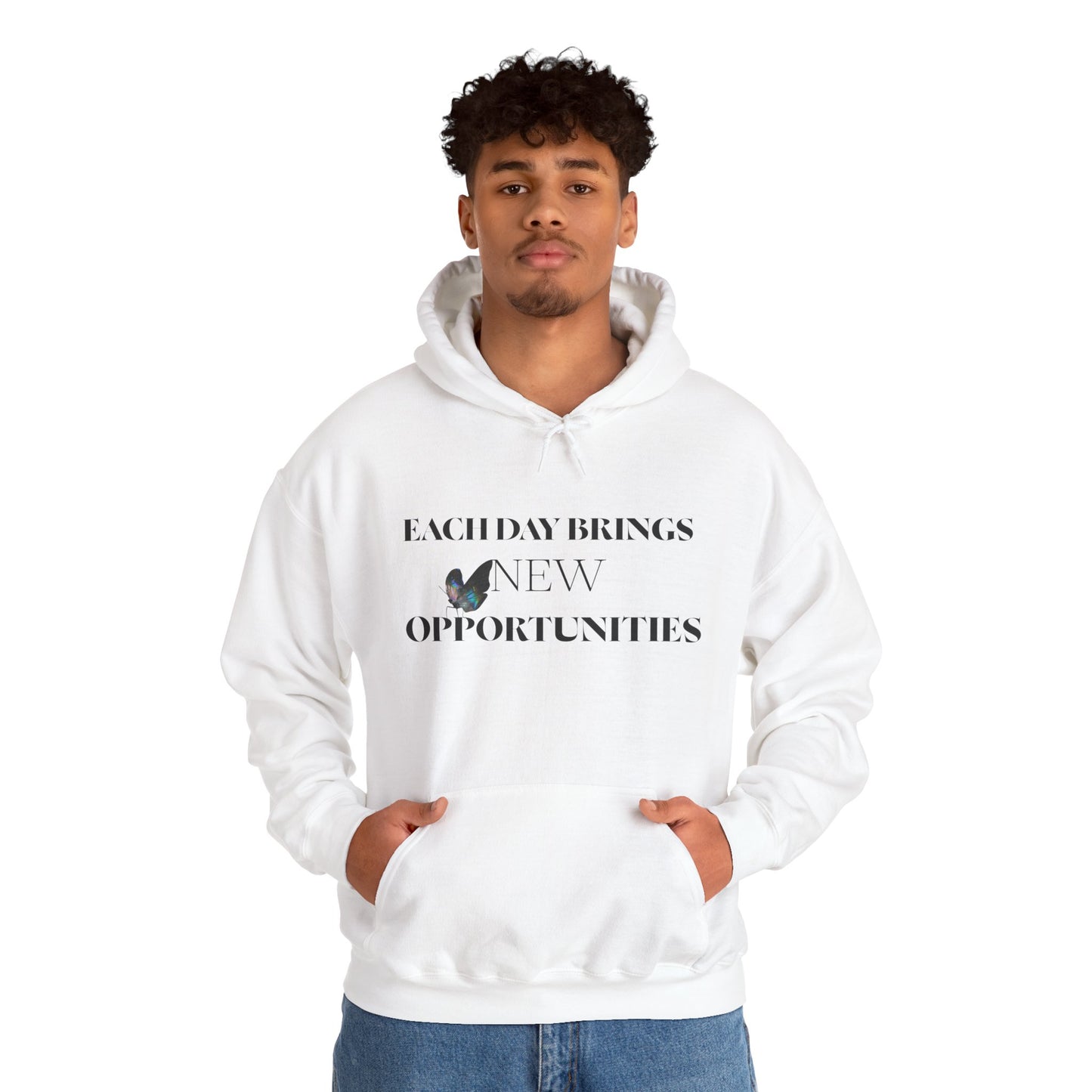Hoodie - "Each Day Brings New Opportunities" Butterfly Inspirational Hoodie