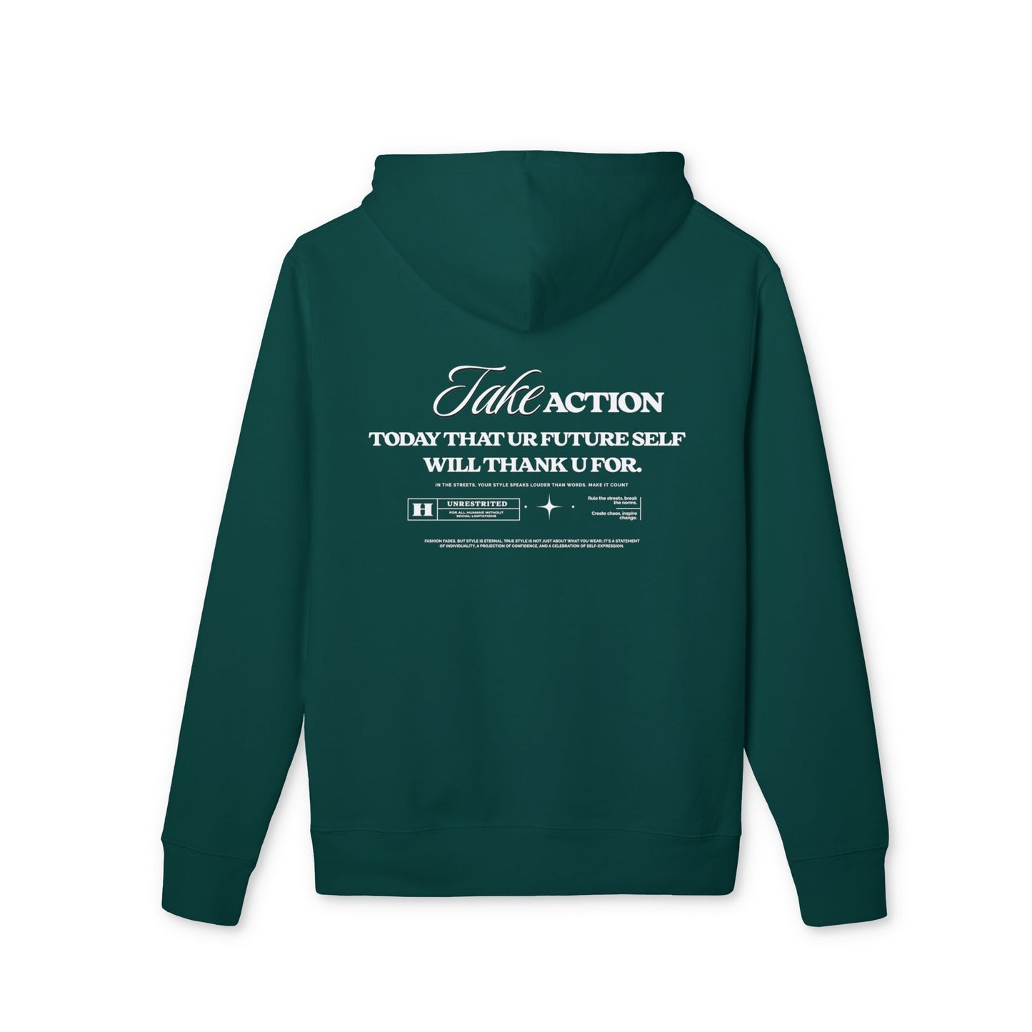 Take Action Hoodie — "Take Action: Today That Your Future Self Will Thank U For" Motivational Pullover