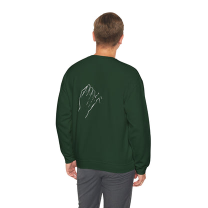 Crewneck Sweatshirt — Minimal 'Forever Without You' Infinity Design (Praying Hands Back)