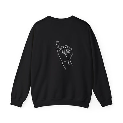 Minimal 'Never Without You' Infinity Crewneck Sweatshirt — Handholding Line Art