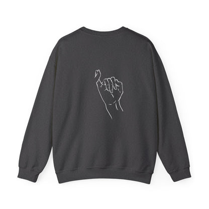 Minimal 'Never Without You' Infinity Crewneck Sweatshirt — Handholding Line Art