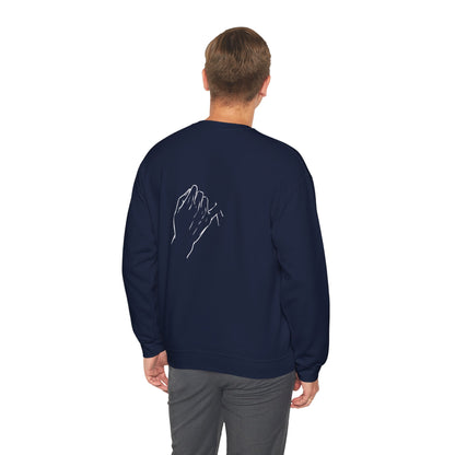 Crewneck Sweatshirt — Minimal 'Forever Without You' Infinity Design (Praying Hands Back)