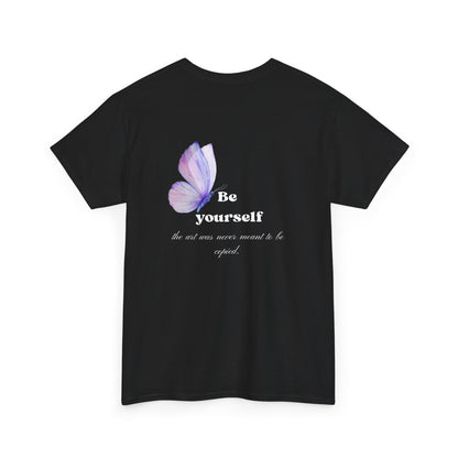 Be Yourself Butterfly T-Shirt — Inspirational Floral Graphic Tee
