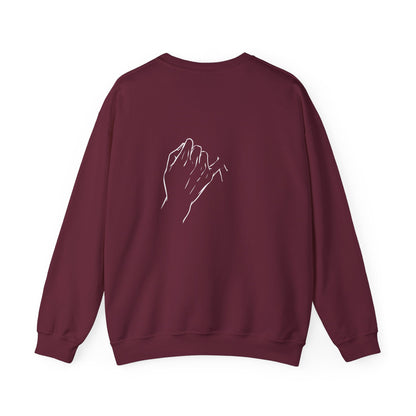 Crewneck Sweatshirt — Minimal 'Forever Without You' Infinity Design (Praying Hands Back)
