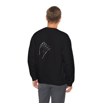 Crewneck Sweatshirt — Minimal 'Forever Without You' Infinity Design (Praying Hands Back)