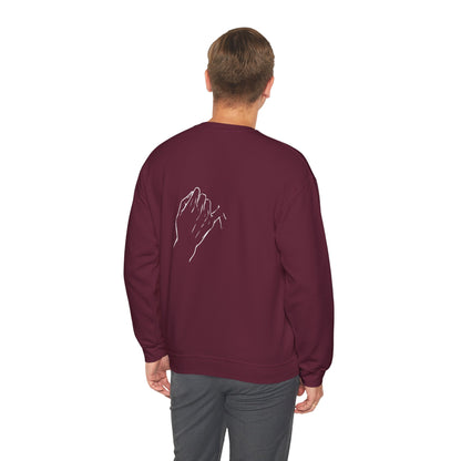 Crewneck Sweatshirt — Minimal 'Forever Without You' Infinity Design (Praying Hands Back)