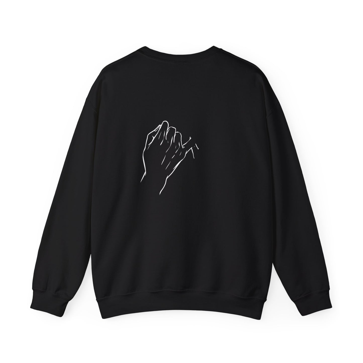 Crewneck Sweatshirt — Minimal 'Forever Without You' Infinity Design (Praying Hands Back)