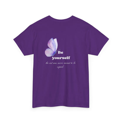 Be Yourself Butterfly T-Shirt — Inspirational Floral Graphic Tee