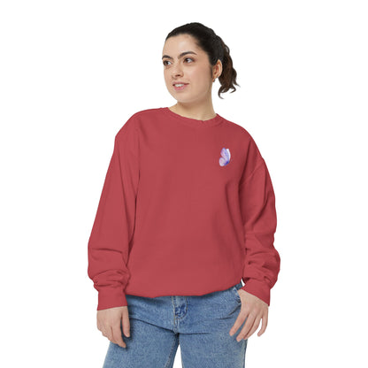 Butterfly "Be Yourself" Sweatshirt — Inspirational Garment-Dyed Crewneck