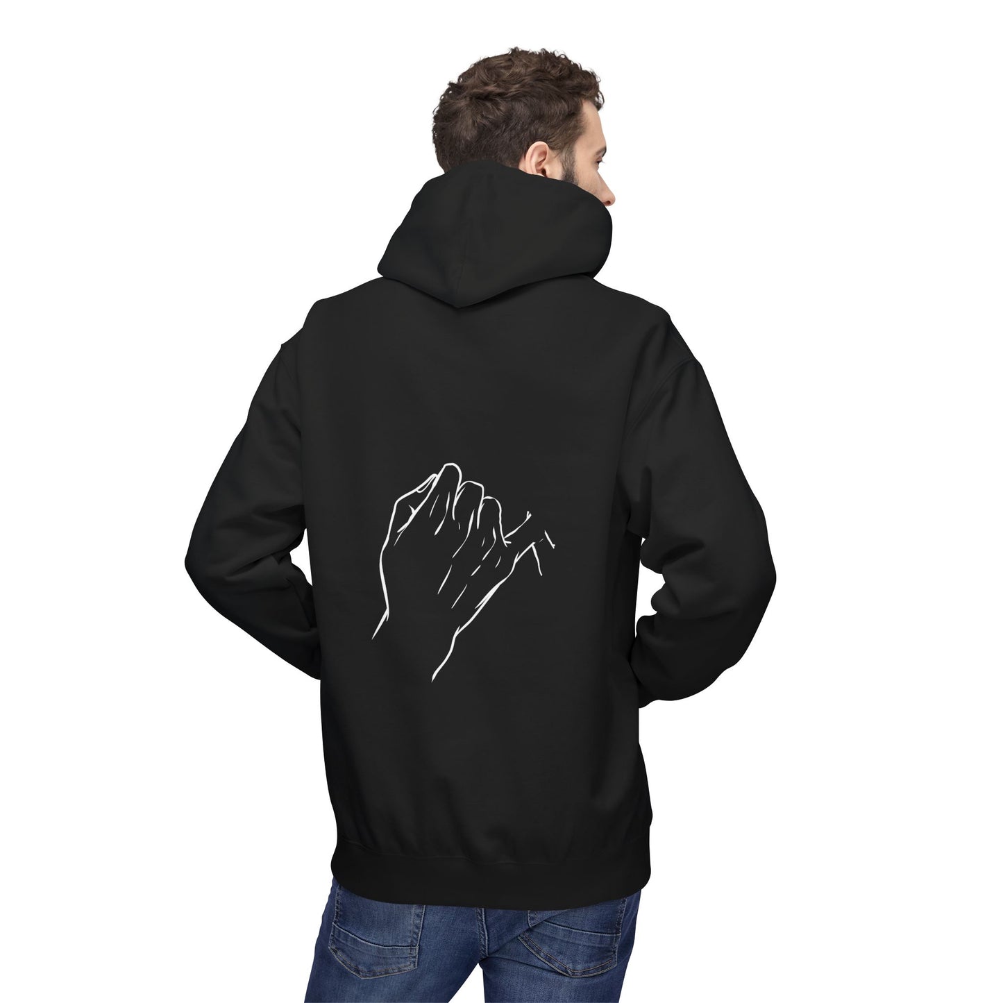 Pinky Promise Hoodie — Minimal Line Art Hands & Infinity Symbol