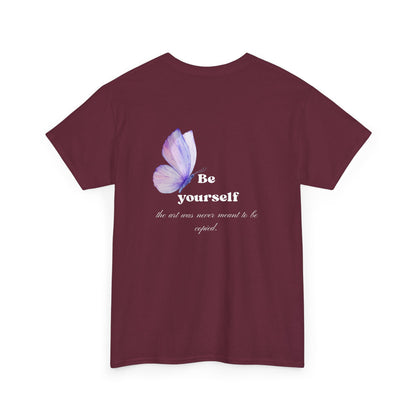 Be Yourself Butterfly T-Shirt — Inspirational Floral Graphic Tee