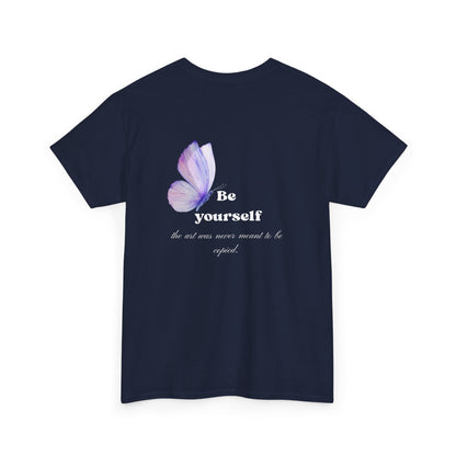 Be Yourself Butterfly T-Shirt — Inspirational Floral Graphic Tee