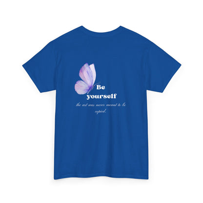 Be Yourself Butterfly T-Shirt — Inspirational Floral Graphic Tee